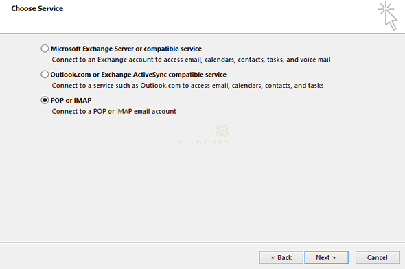 POP or IMAP in Microsoft Outlook 2013