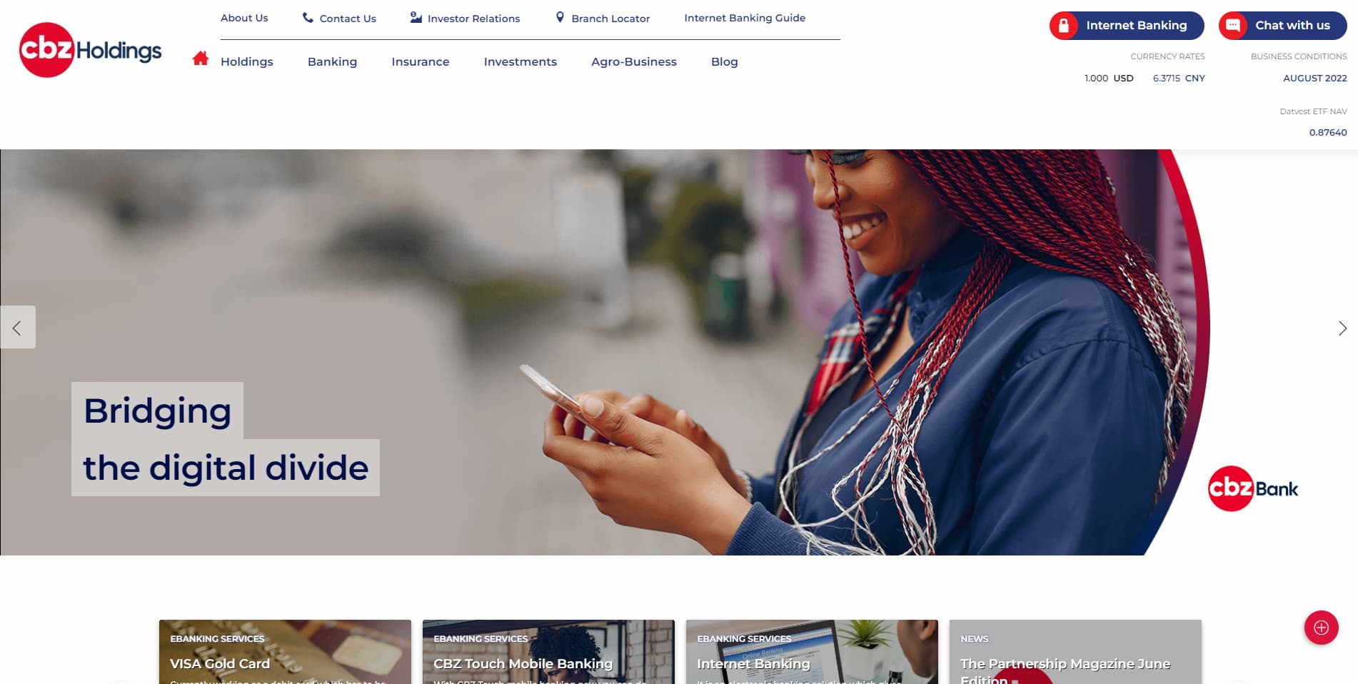 website design zimbabwe for cbz holdings