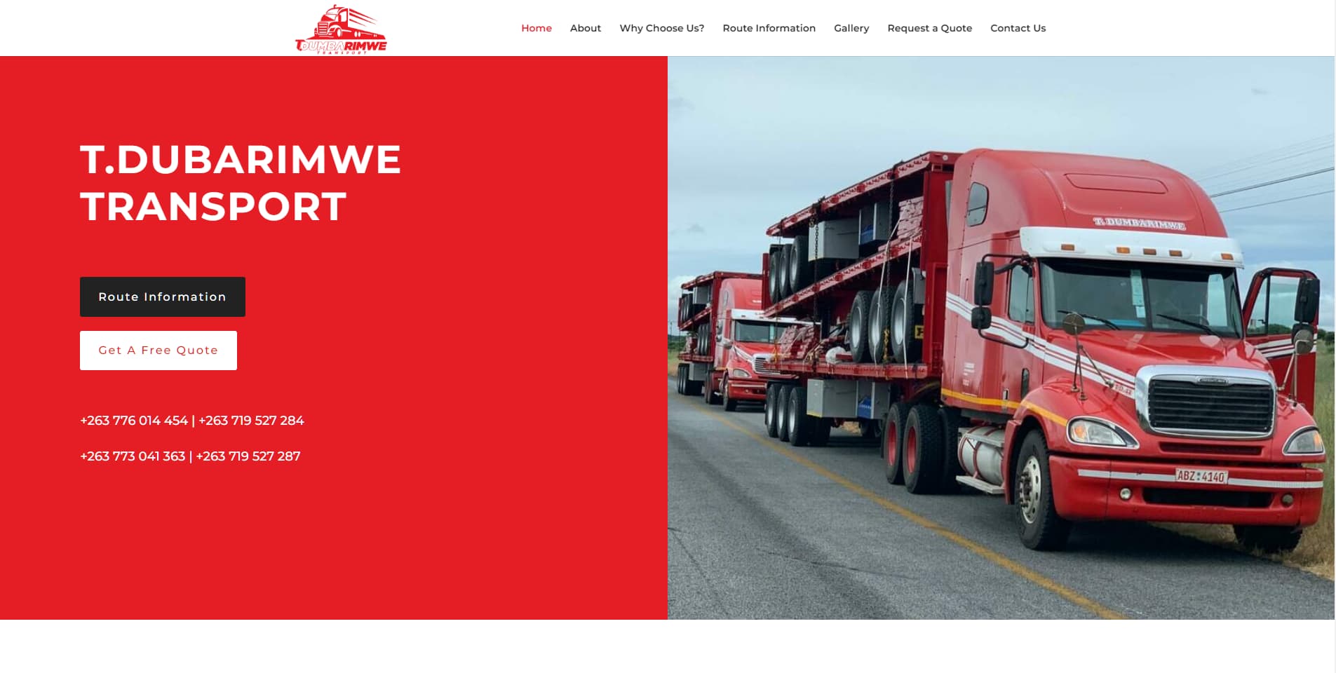 website design zimbabwe for tdubarimwe transport